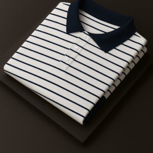 White Striped Polo T-Shirt for Men