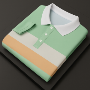 Mint Green Color Block Polo T-Shirt