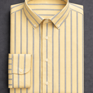 Light Yellow Vertical Stripe Shirt for Men