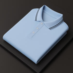 Light Blue Solid Polo T-Shirt for Men