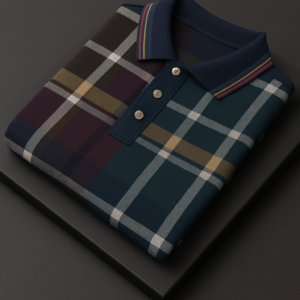 Luxury Plaid Check Polo T-Shirt for Men