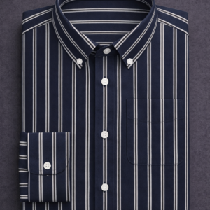 Men’s Navy Blue Striped Formal Shirt